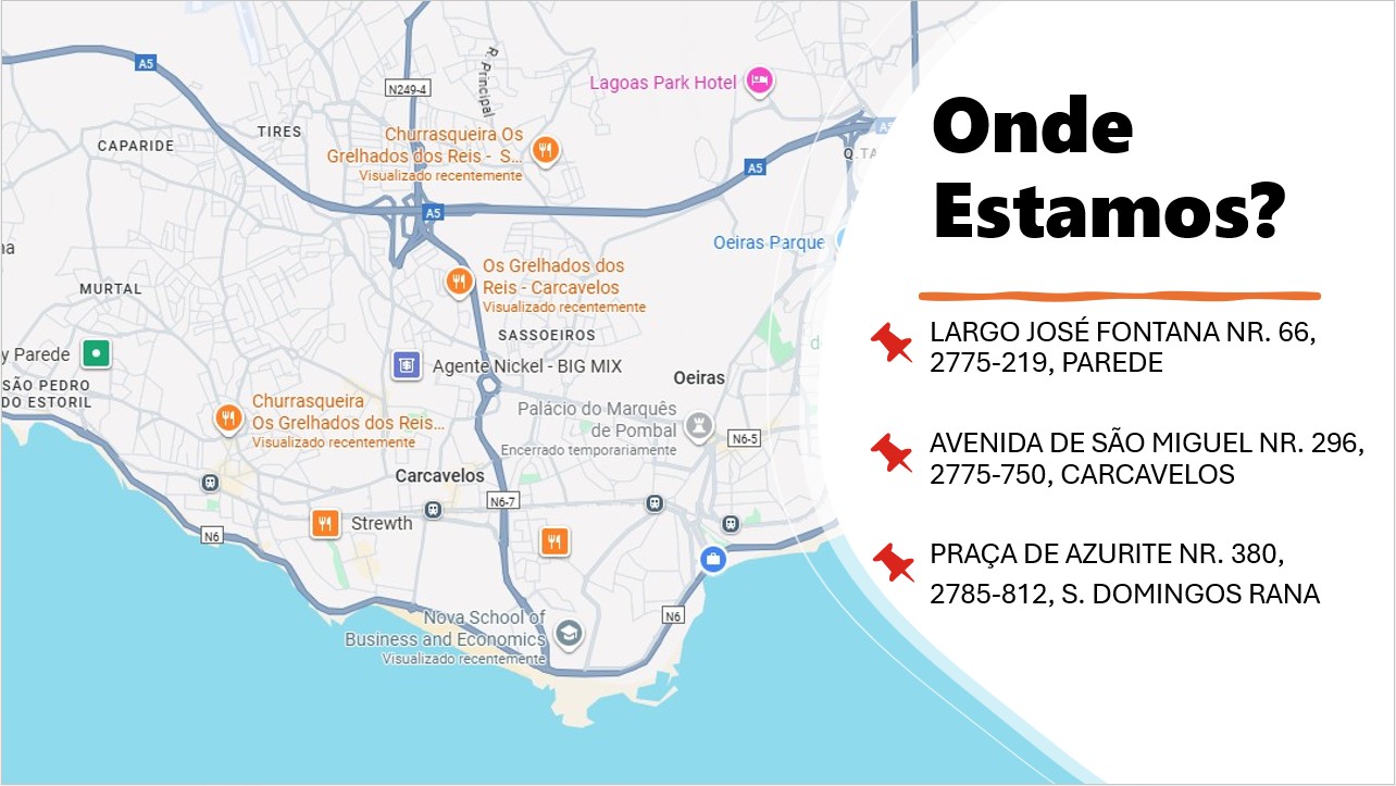 Mapa Localização Lojas Os Grelhados dos Reis